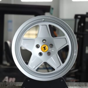 Ferrari Style Bright Silver 5-Spoke Deep Lip Forged Wheels – Ferrari 488 / Ferrari F8 Fitment (5-Lug)
