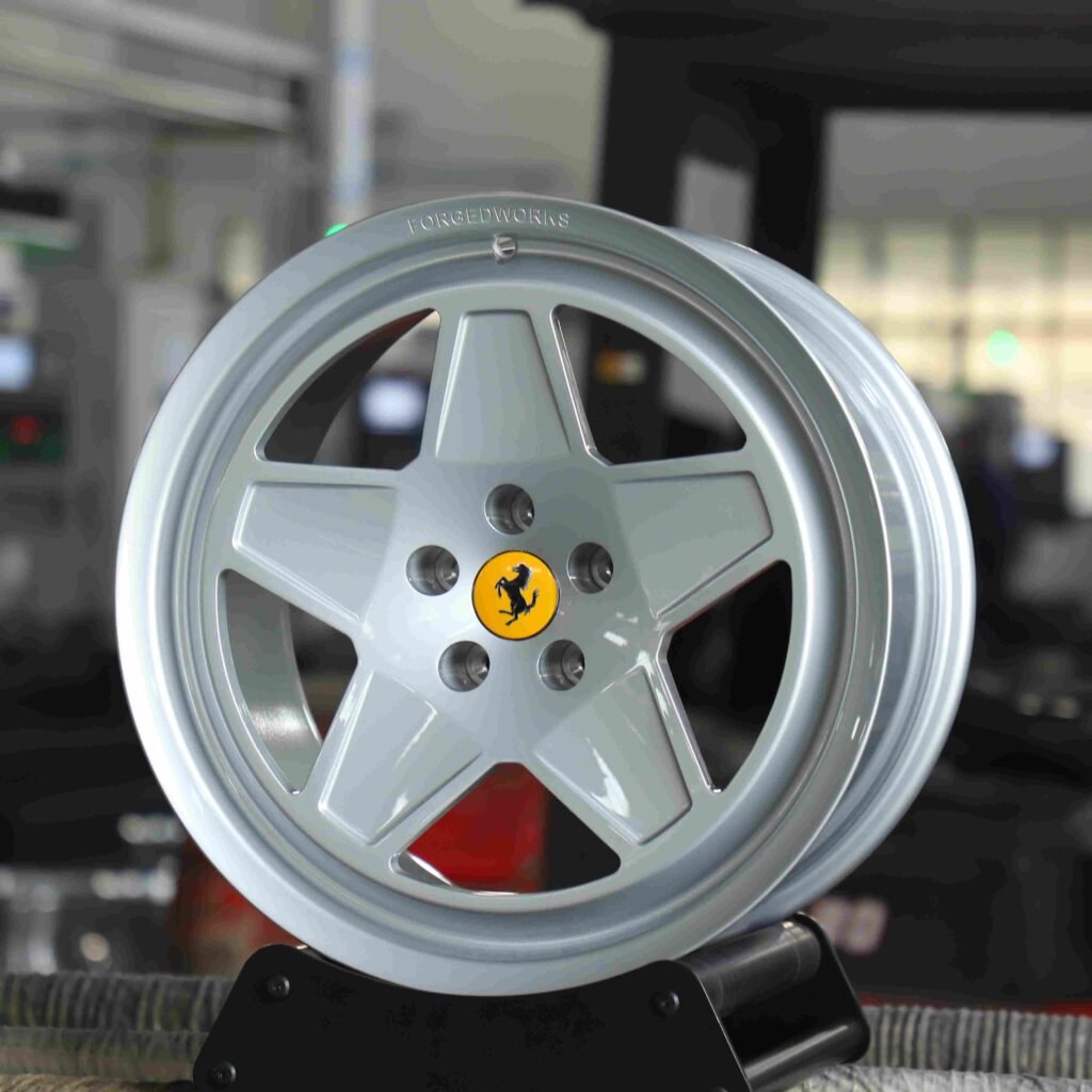 Ferrari Style Bright Silver 5-Spoke Deep Lip Forged Wheels - Ferrari 488 / Ferrari F8 Fitment (5-Lug) view 2
