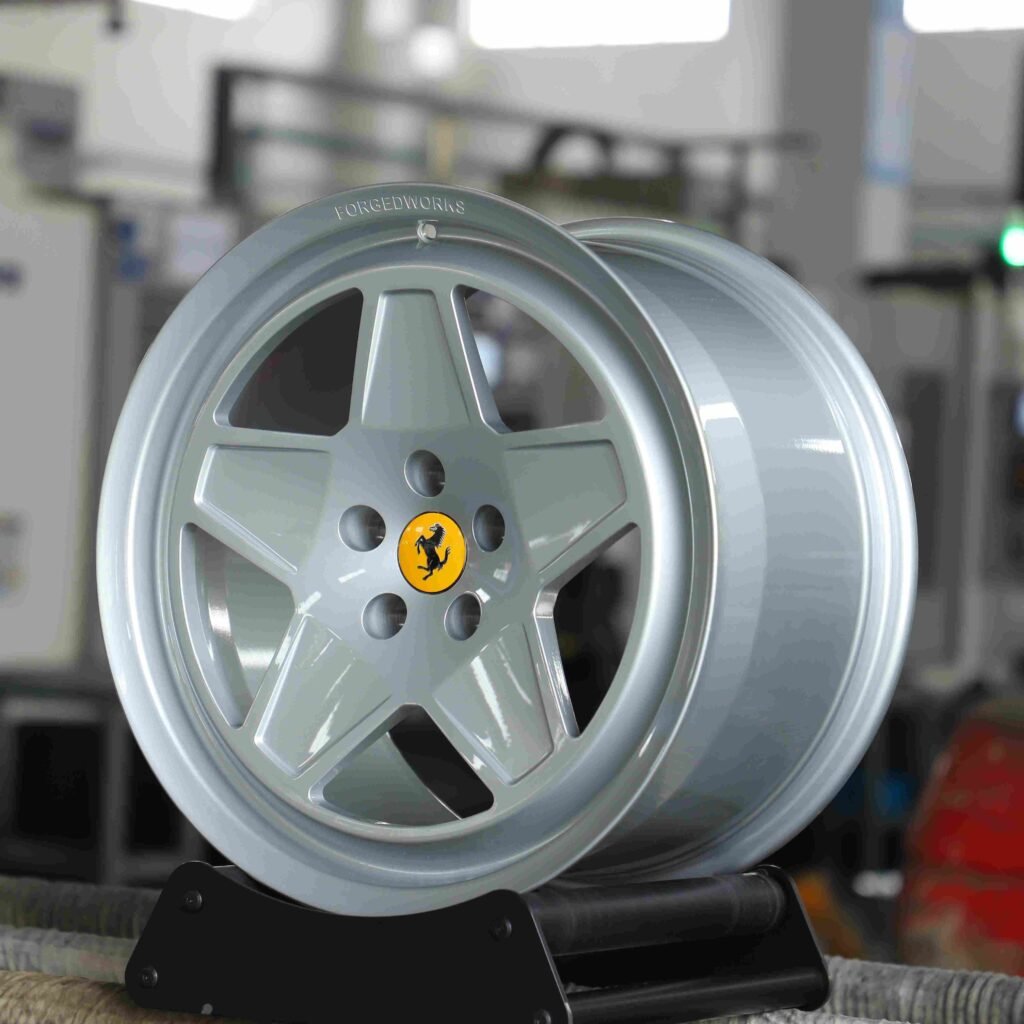 Ferrari Style Bright Silver 5-Spoke Deep Lip Forged Wheels - Ferrari 488 / Ferrari F8 Fitment (5-Lug) view 3