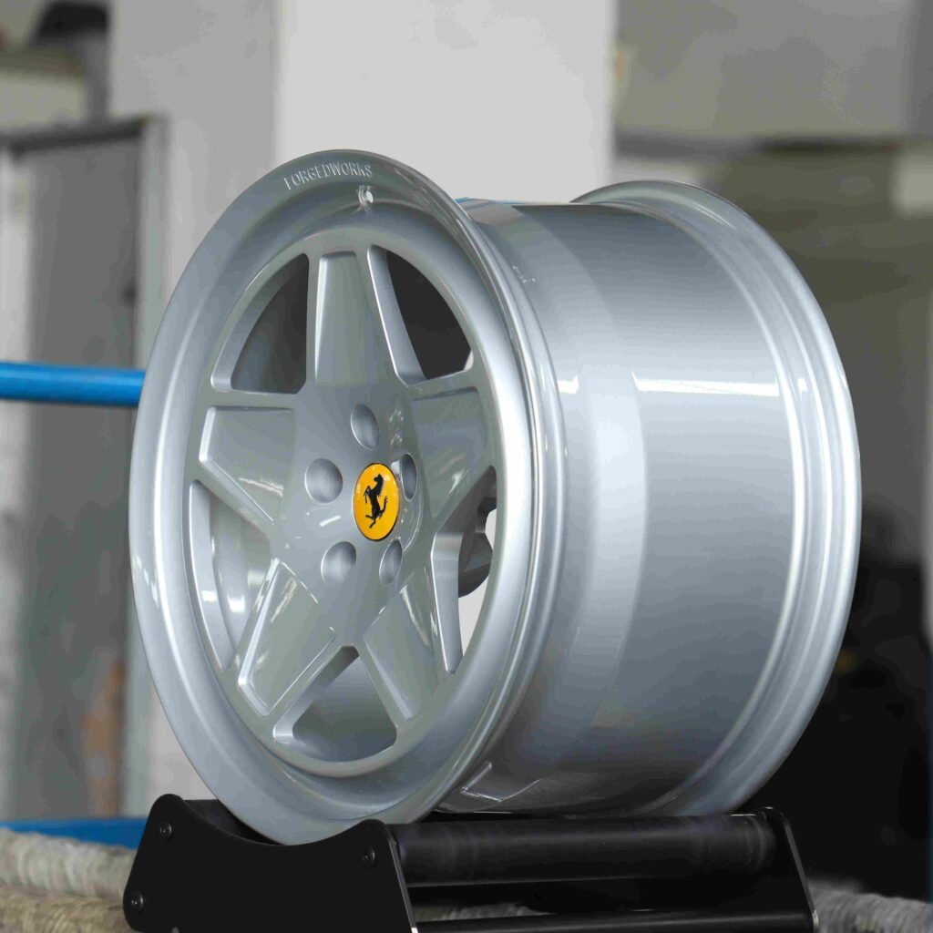 Ferrari Style Bright Silver 5-Spoke Deep Lip Forged Wheels - Ferrari 488 / Ferrari F8 Fitment (5-Lug) view 4