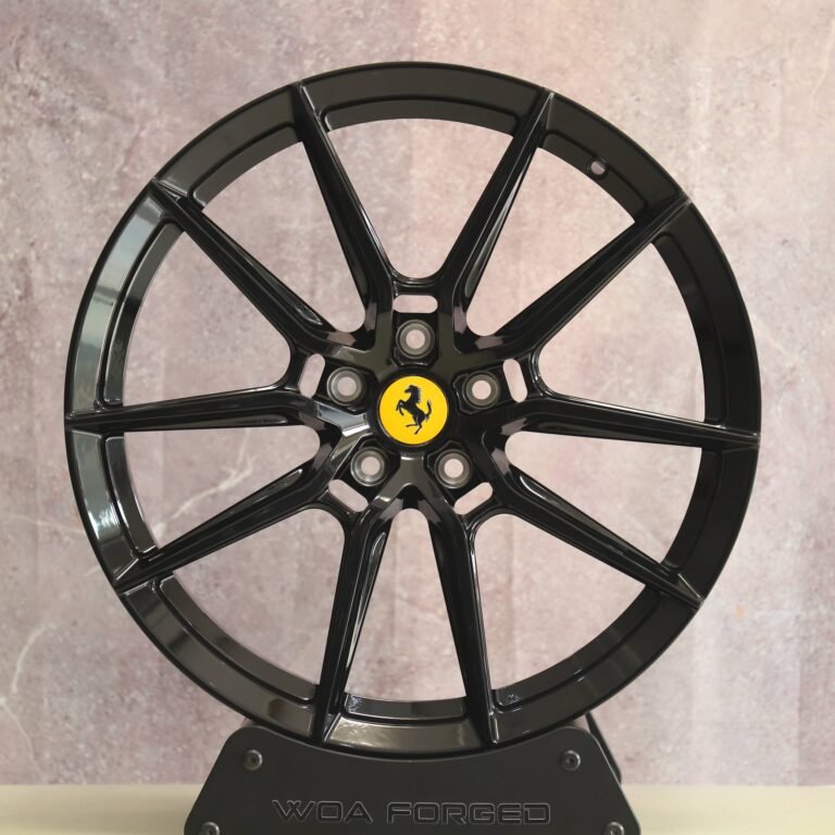 Ferrari 488 wheels – Gloss Black 5 Y-Spoke, front view