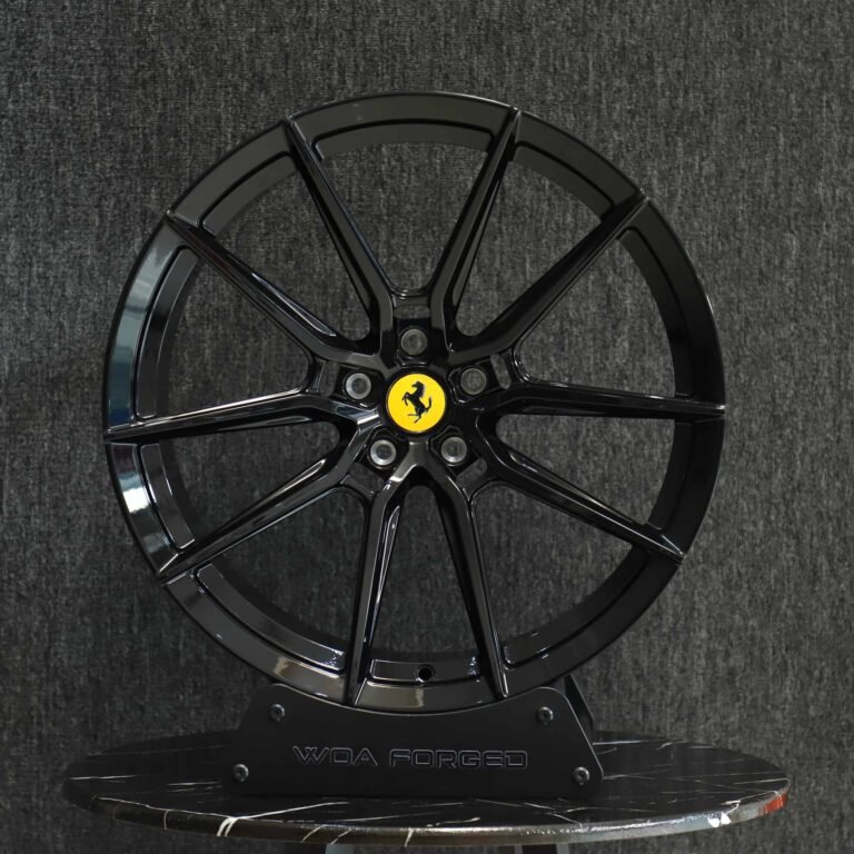 Ferrari 488 wheels – Matte Silver 5 Y-Spoke, front view