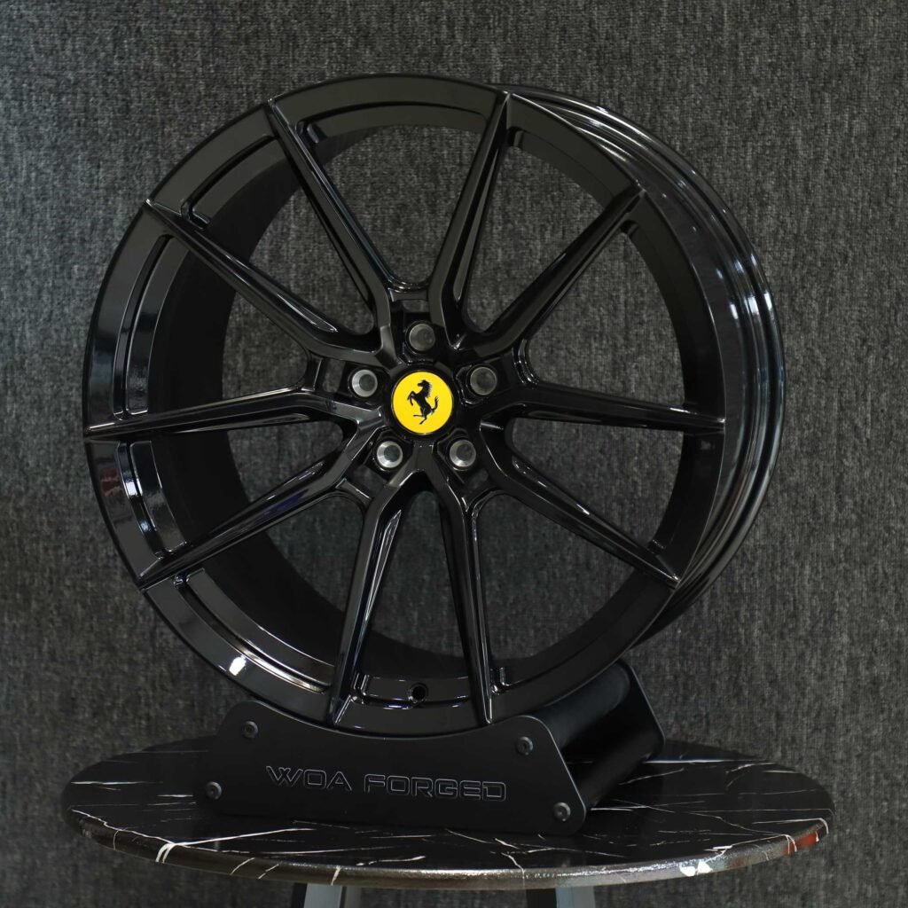 Ferrari Style Matte Silver 5 Y-Spoke Forged Wheels - Ferrari 488 / Ferrari F8 Fitment (5-Lug) view 2