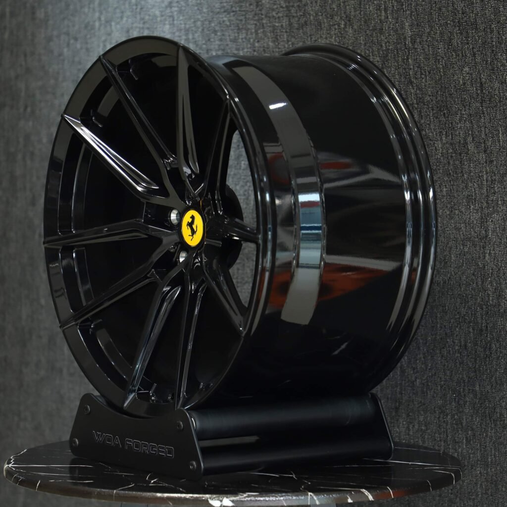 Ferrari Style Matte Silver 5 Y-Spoke Forged Wheels - Ferrari 488 / Ferrari F8 Fitment (5-Lug) view 3