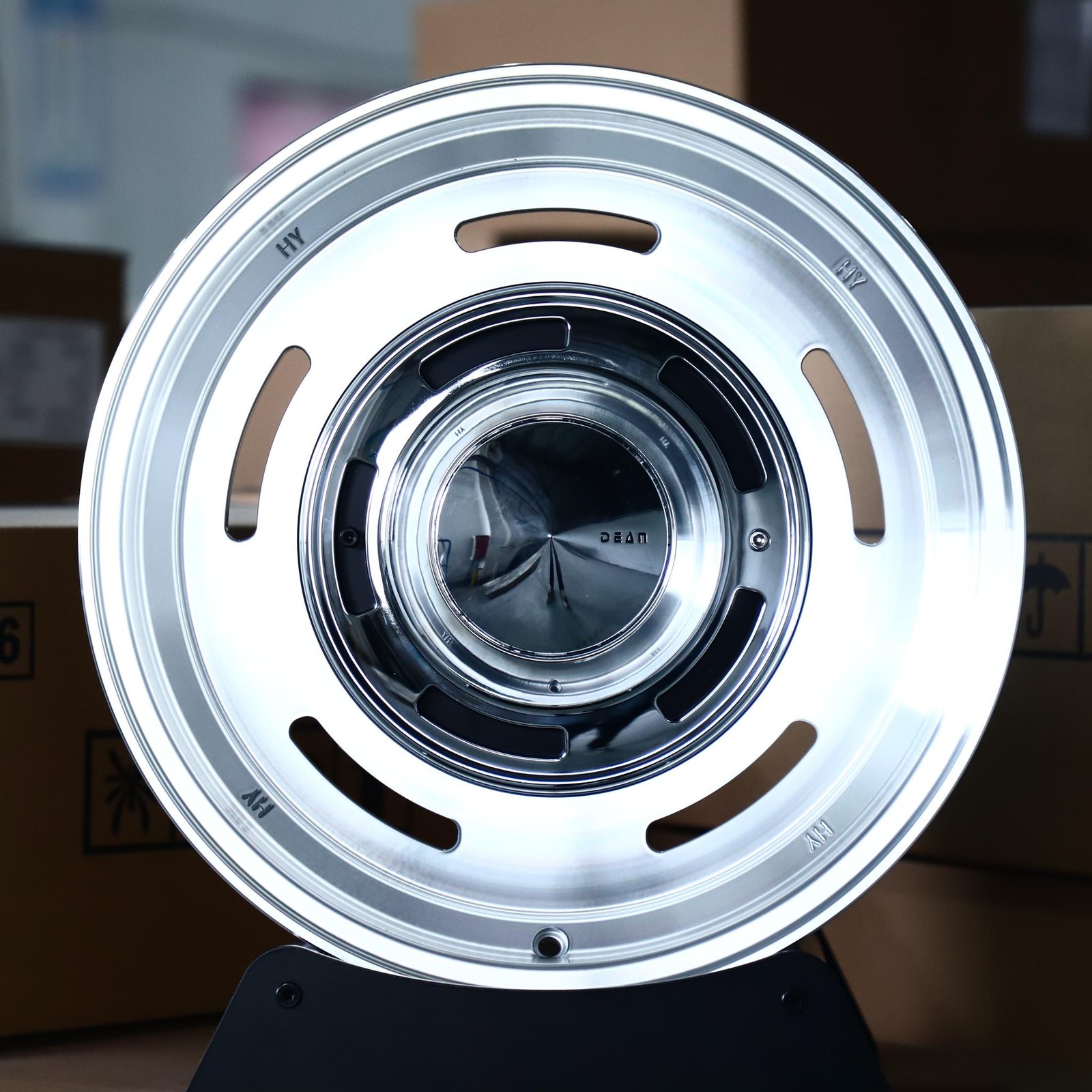 Ford F-150 wheels – Polished Slotted Dish Deep Lip, front view