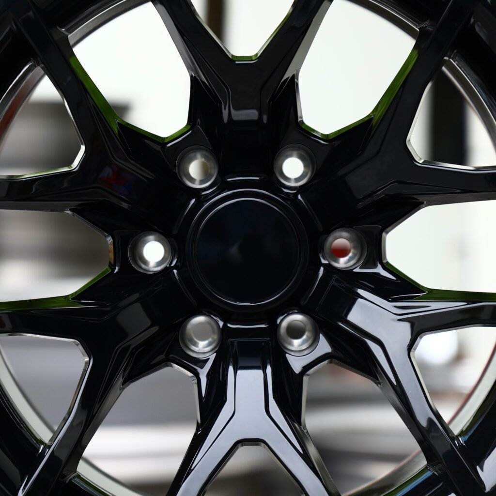 6x135 wheels – Gloss Black 6 Y-Spoke, side view