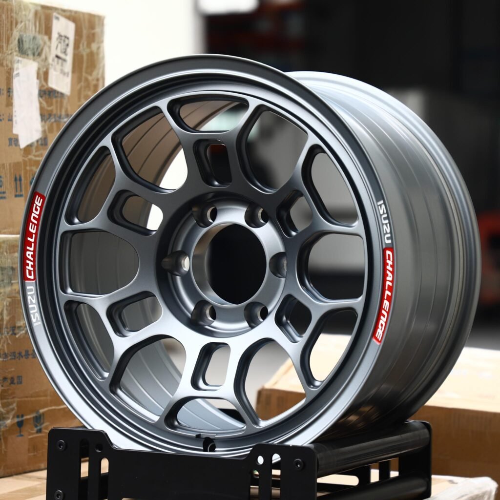 Chevrolet Silverado 1500 wheels – Matte Gunmetal 10-Window Multi-Spoke, angled view
