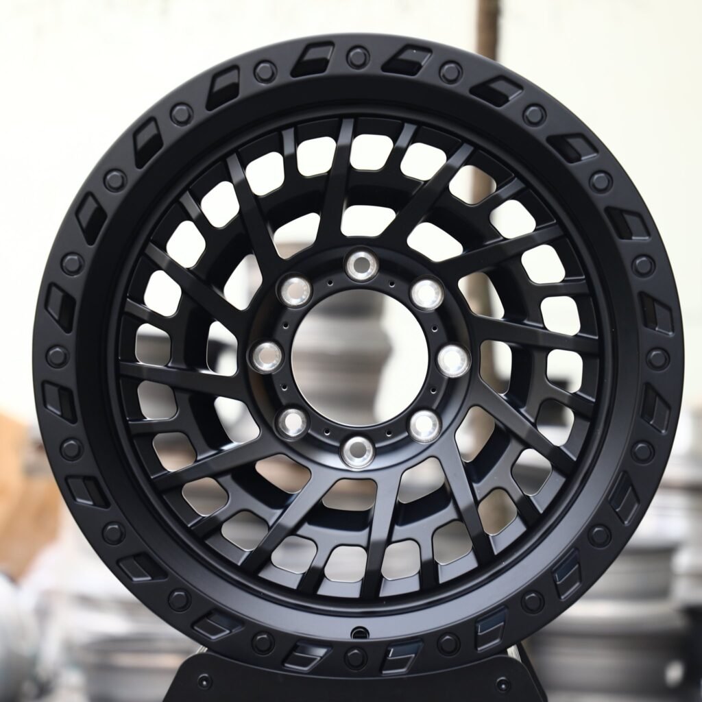 Матовые чёрные кованые диски для Ford F-250 Super Duty и Chevrolet Silverado HD, многоспицевые, с двойным кольцом — ANK-77832