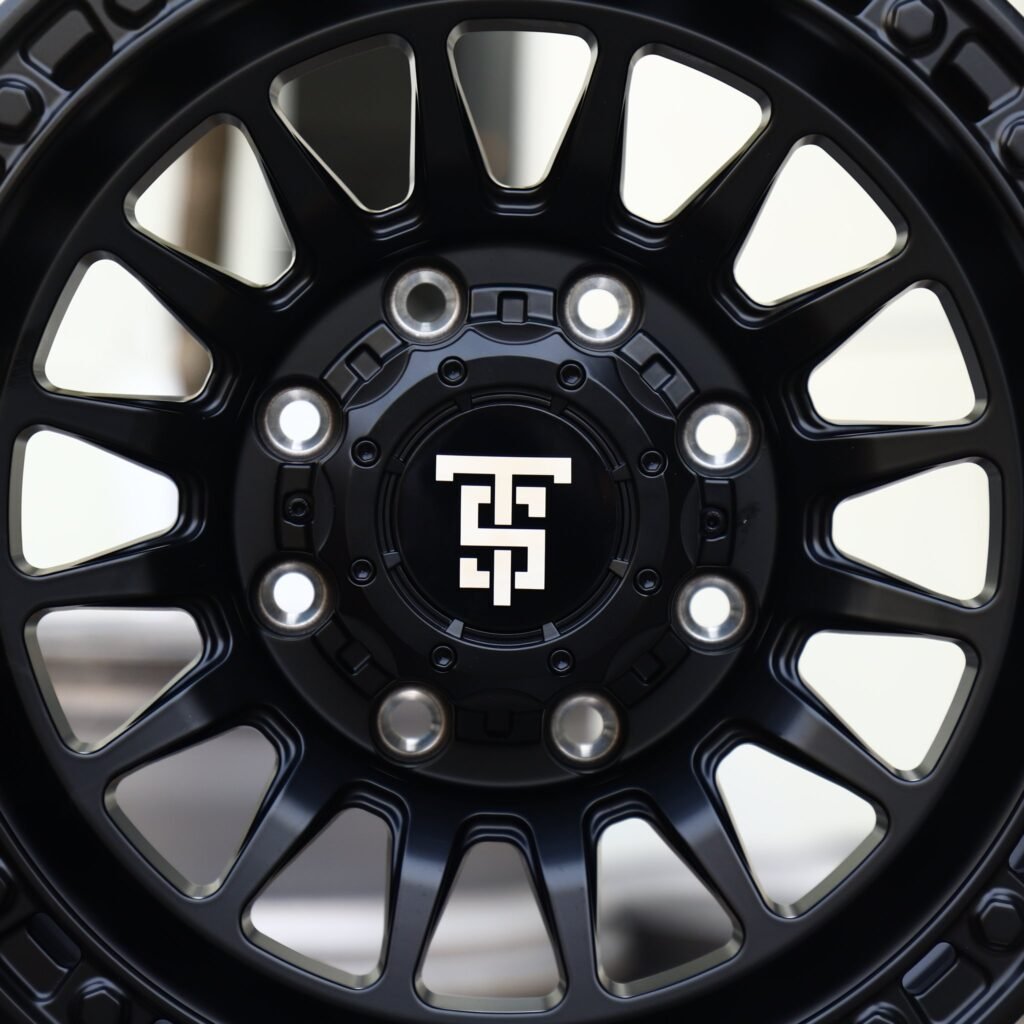 Chevrolet Silverado 2500HD wheels – Matte Black Multi-Spoke Beadlock, lip and barrel detail