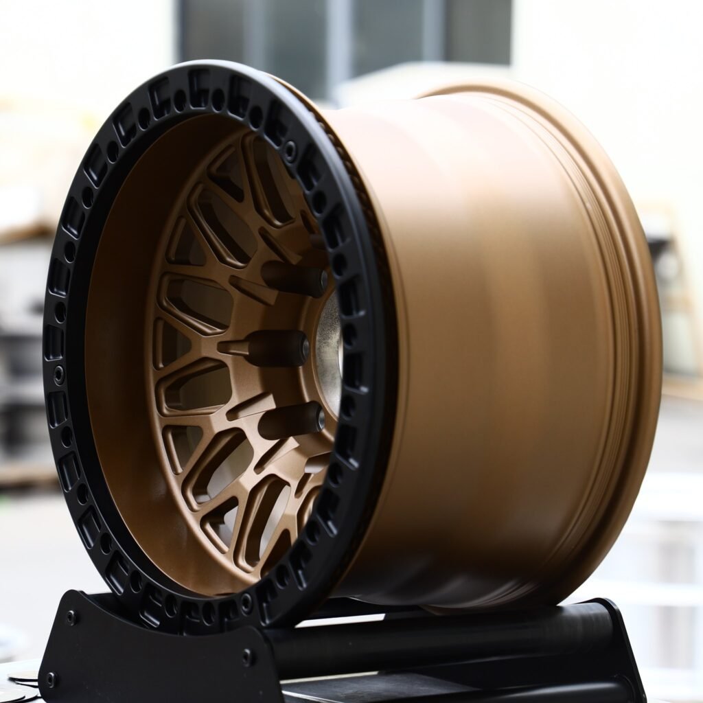 8x170 wheels – Matte Bronze Mesh Black-Ring Beadlock, side view