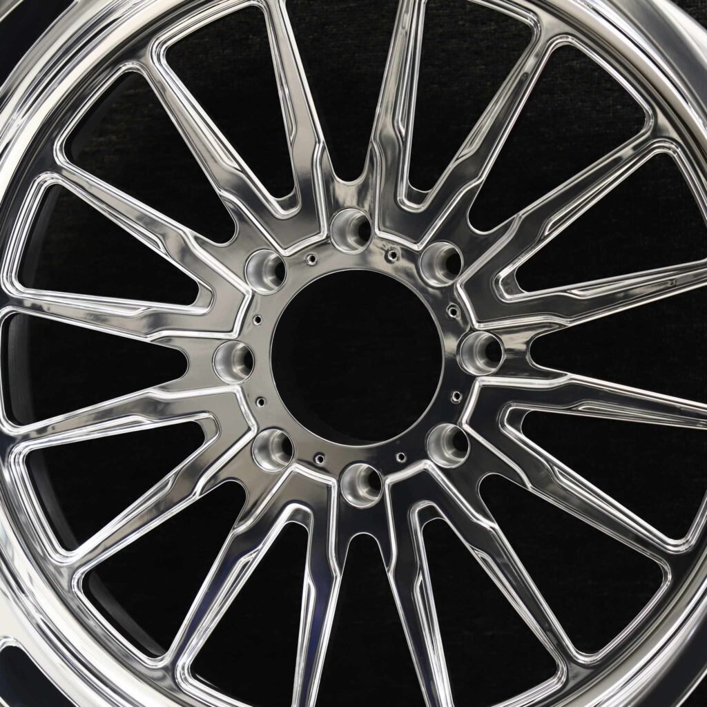 Chevrolet Silverado 2500HD wheels – Mirror Polished Multi-Spoke, lip and barrel detail