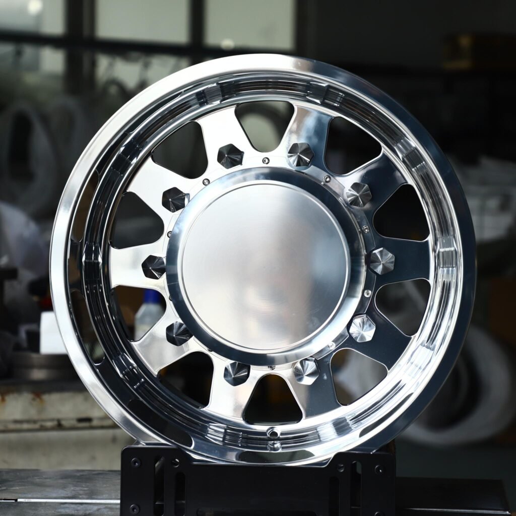 Ford F-350 Super Duty wheels – Mirror Polished Dually, front view