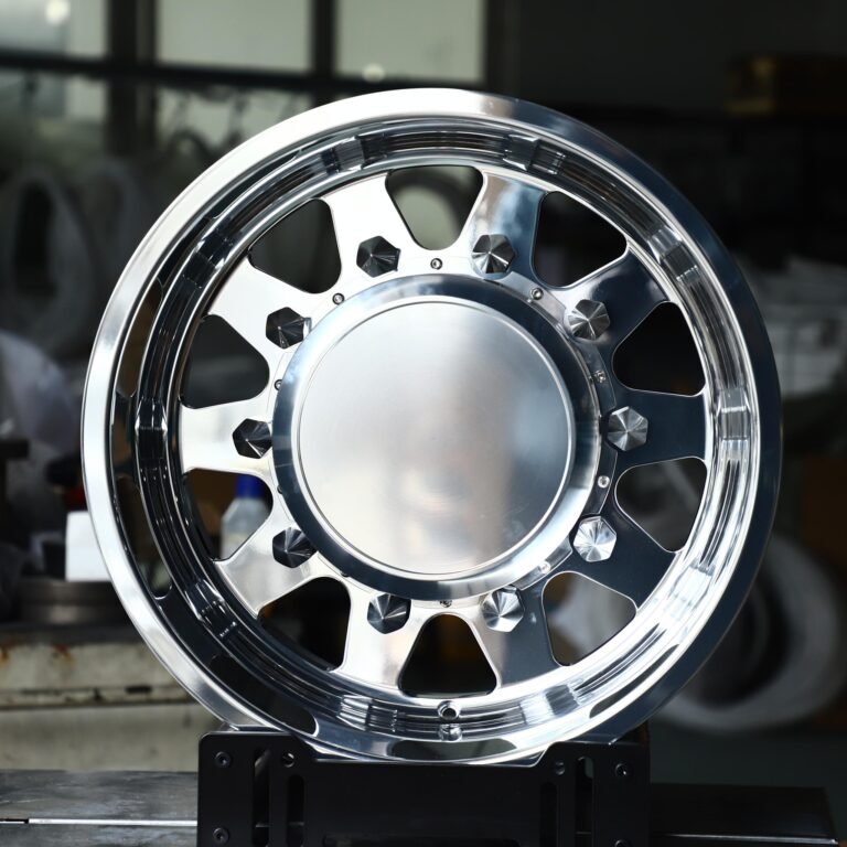Ford F-350 Super Duty wheels – Mirror Polished Dually, front view