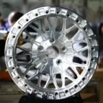 Ford Mustang / Corvette C7 Forged Drag Racing Wheels – Brushed Silver Multi-Spoke Beadlock (5-Lug)