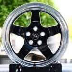 Ford Mustang / Corvette C7 Forged Drag Racing Wheels – Gloss Black 5-Spoke Polished Lip (5-Lug)