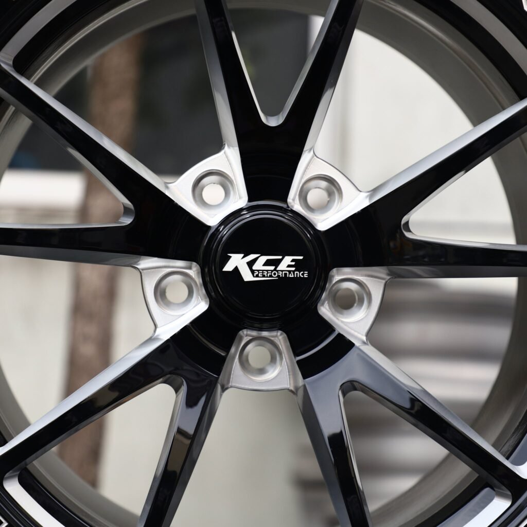 5x114.3 wheels – Gloss Black Machined 10-Spoke, side view