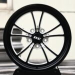 Ford Mustang / Corvette C7 Forged Drag Racing Wheels – Gloss Black / Mirror Milled 10-Spoke (5-Lug)