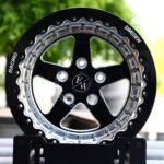 Ford Mustang / Corvette C7 Forged Drag Racing Wheels – Gloss Black / Mirror Milled 5-Spoke Beadlock (5-Lug)
