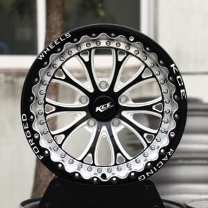 Ford Mustang / Corvette C7 Forged Wheels – Gloss Black / Mirror Milled Mesh Beadlock (5-Lug)
