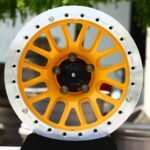 Ford Mustang / Corvette C7 Forged Drag Racing Wheels – Yellow 16-Spoke Polished Beadlock (5-Lug)
