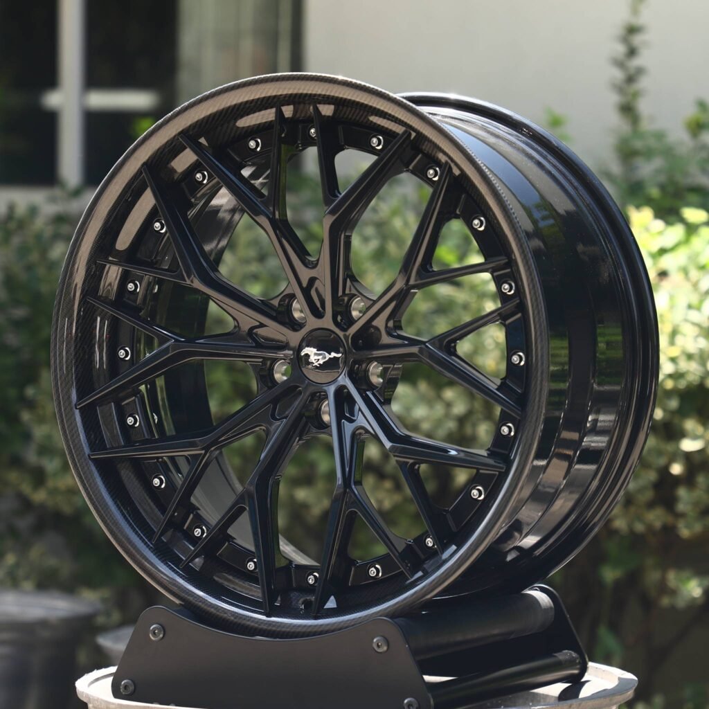Ford Mustang Style Custom Finish 2-Piece Carbon Fibre Forged Wheels - Ford Mustang / Chevrolet Corvette Fitment (5-Lug) view 2