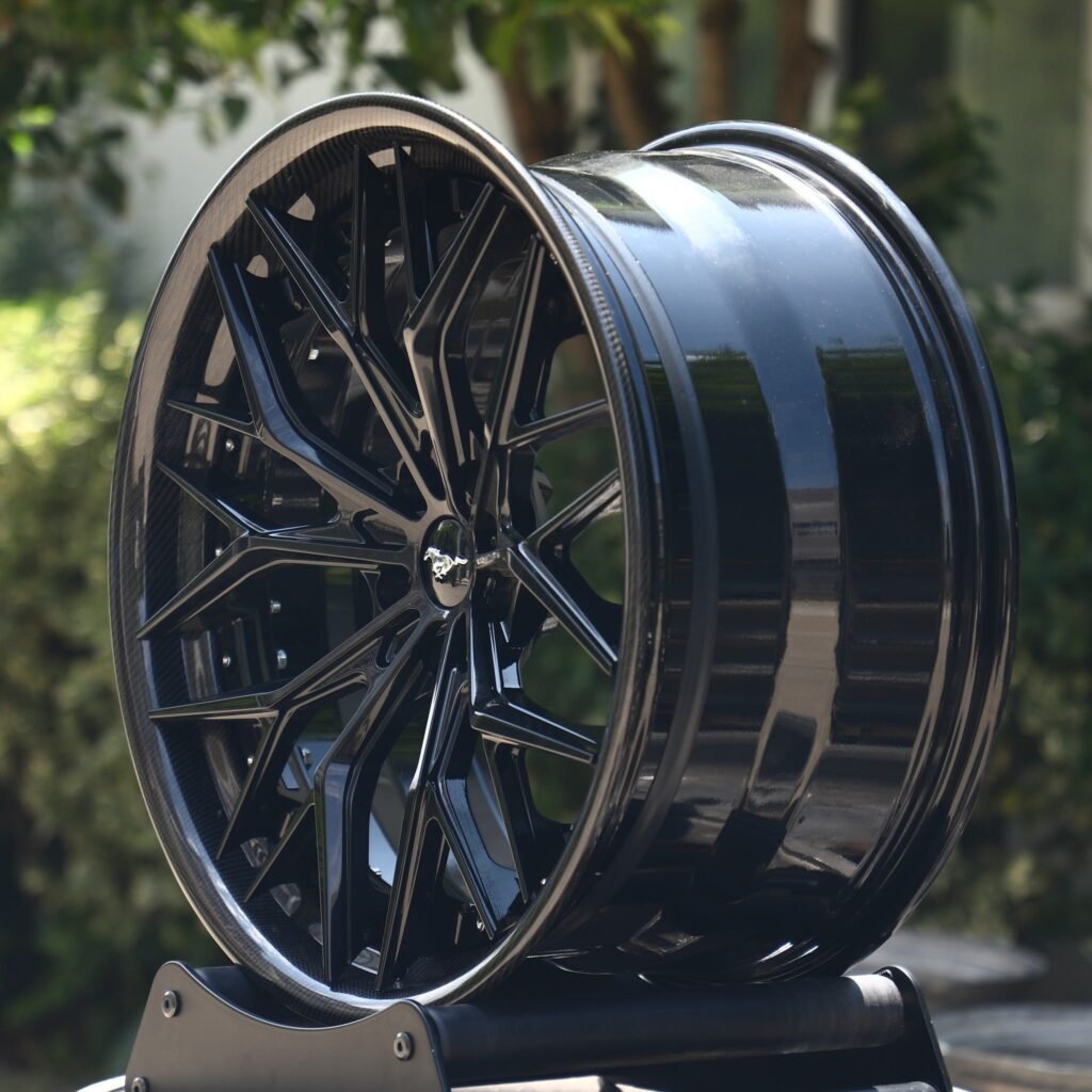 Ford Mustang Style Custom Finish 2-Piece Carbon Fibre Forged Wheels - Ford Mustang / Chevrolet Corvette Fitment (5-Lug) view 3