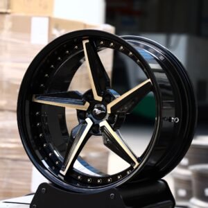 Ford Mustang Style Custom Finish 2-Piece Directional Machined Face Forged Wheels – Ford Mustang / Chevrolet Corvette Fitment (5-Lug)