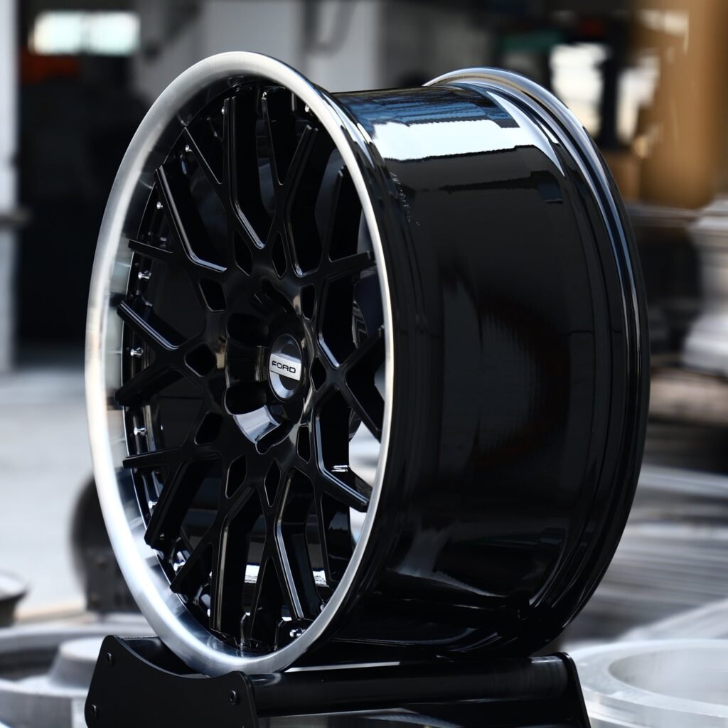 Ford Ranger wheels – Gloss Black Mesh Machined Lip (Ford OEM-Style), lip and barrel detail