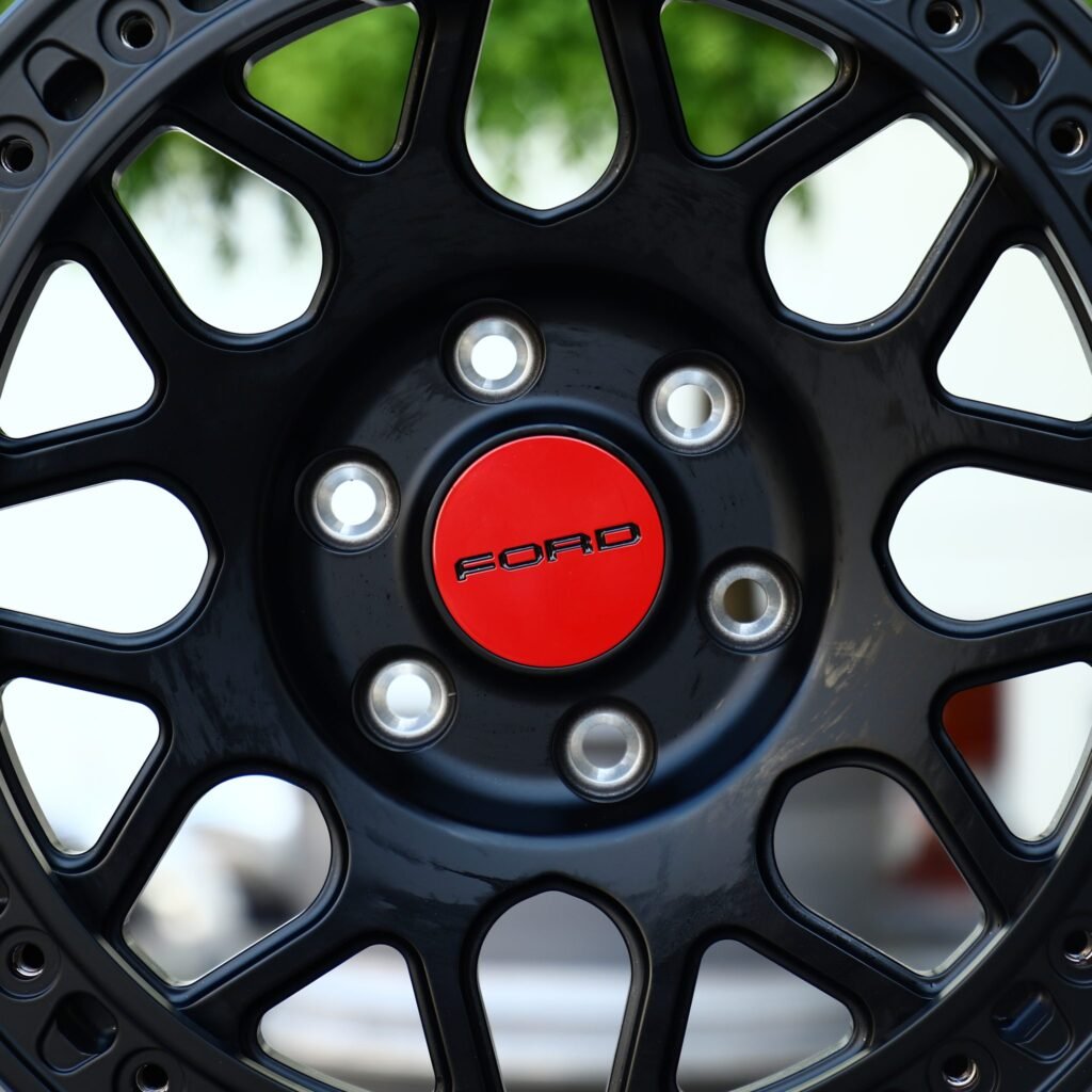 Ford Ranger wheels – Matte Black Mesh Beadlock (Ford OEM-Style), lip and barrel detail