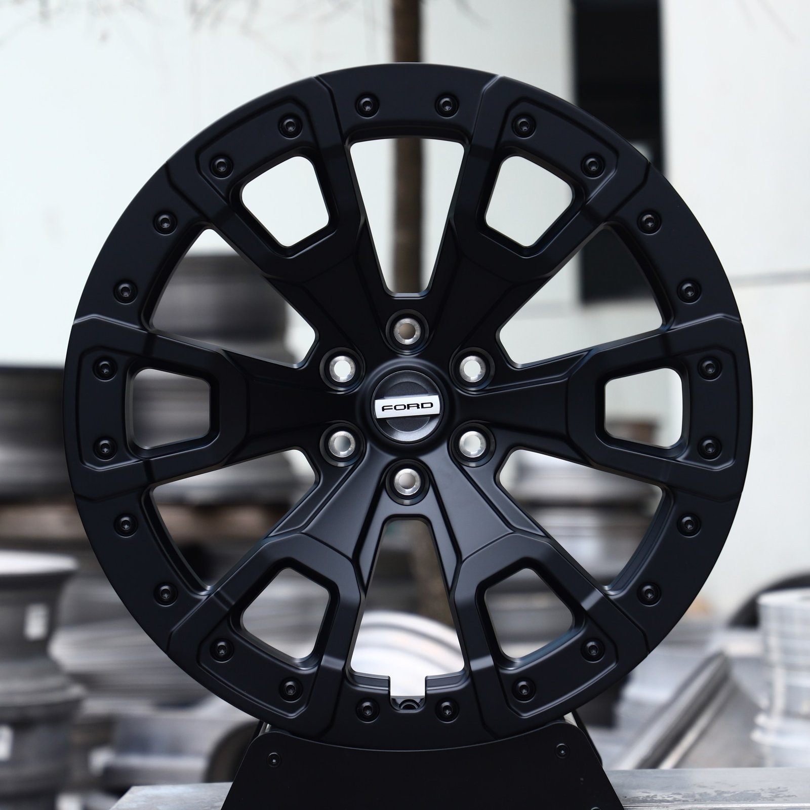 Ford F-150 wheels – Matte Black Multi-Spoke (Ford OEM-Style), front view