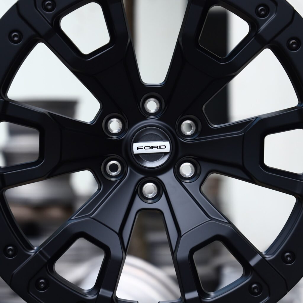 Ford Ranger wheels – Matte Black Multi-Spoke (Ford OEM-Style), lip and barrel detail