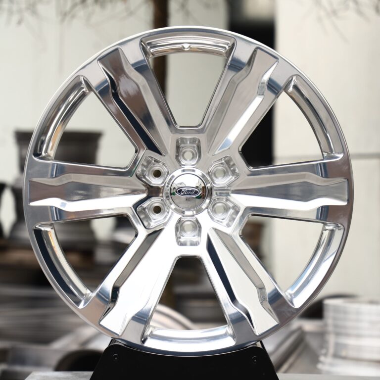 Ford F-150 wheels – Mirror Polished Split 6-Spoke (Ford OEM-Style), front view