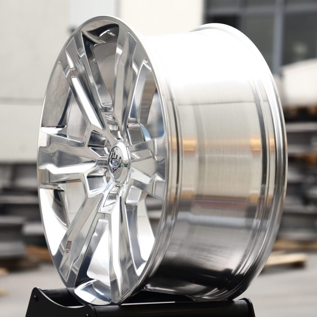 6x135 wheels – Mirror Polished Split 6-Spoke (Ford OEM-Style), side view