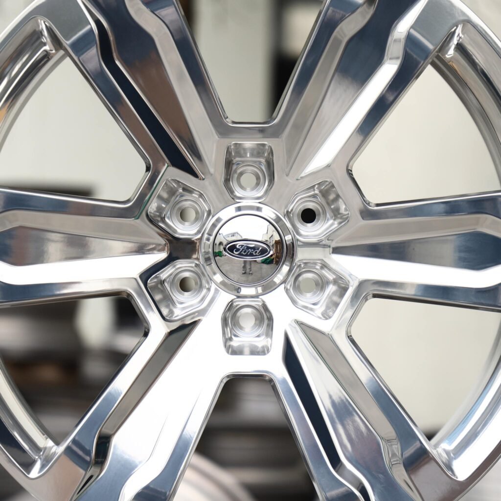 Ford Ranger wheels – Mirror Polished Split 6-Spoke (Ford OEM-Style), lip and barrel detail