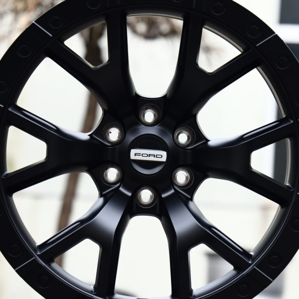 6x135 wheels – Gloss Black 6 Y-Spoke (Ford OEM-Style), side view