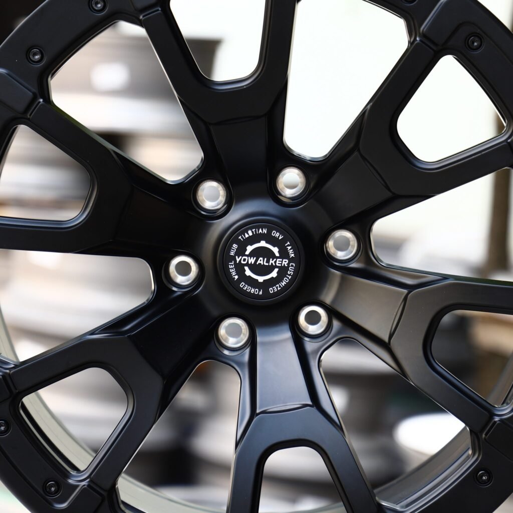 6x135 wheels – Gloss Black Exposed Bolt Detail, side view