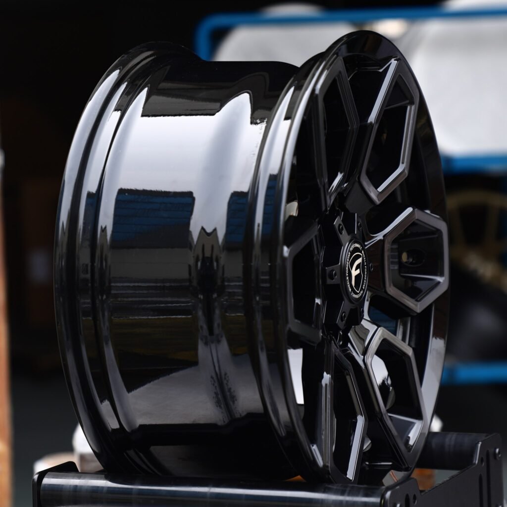6x139.7 wheels – Gloss Black Machined Petal (Forgestar-Style), side view