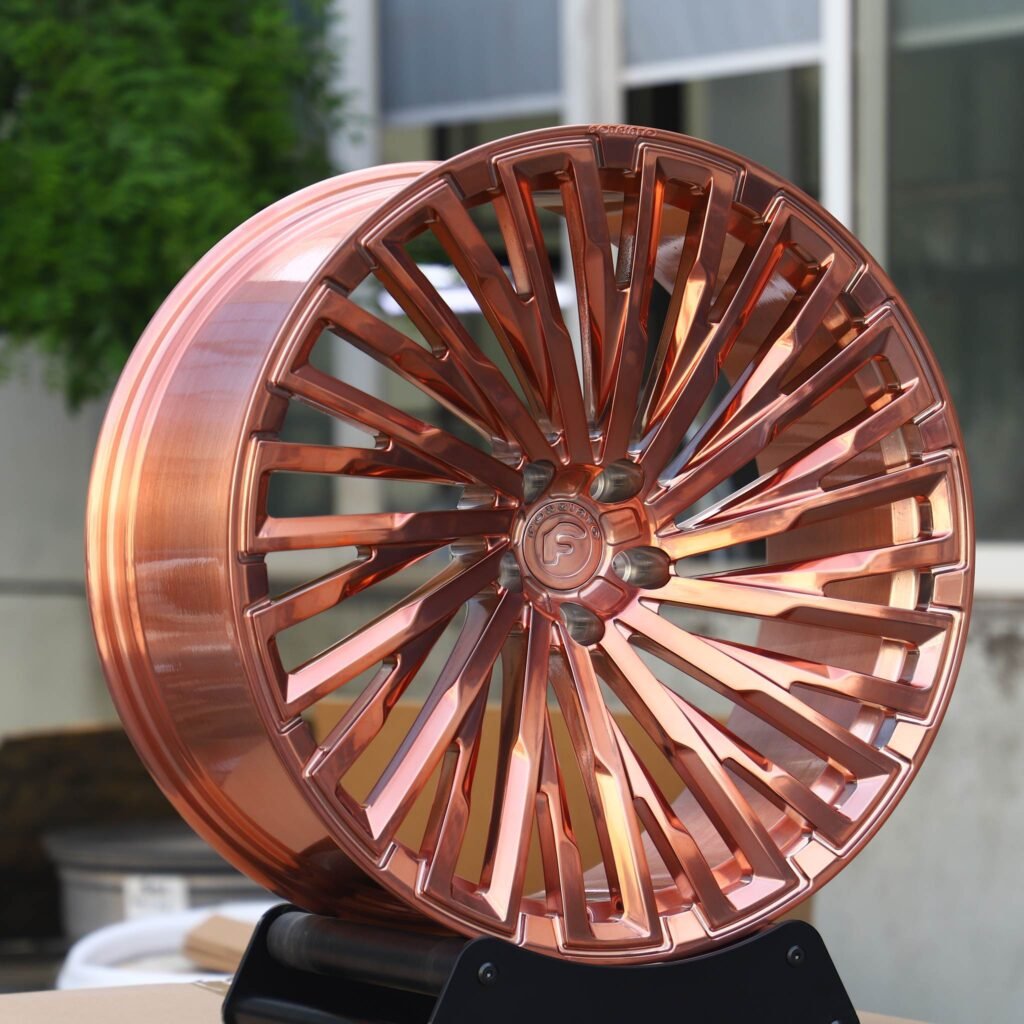 5x130 wheels – Forgiato Bronze Multi-Spoke, side view