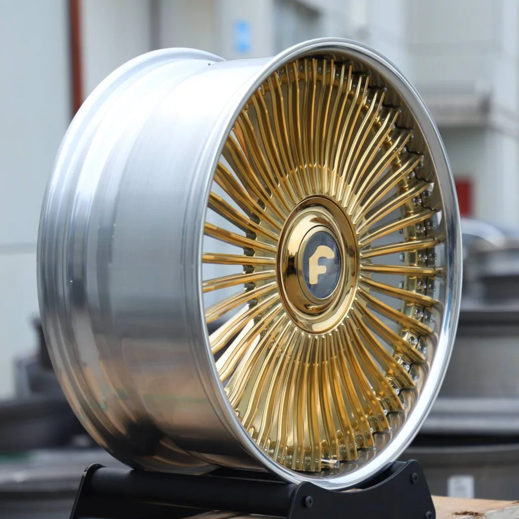 Forgiato G-1 Gold / Chrome Wire Multi-Spoke 3-Piece Forged Wheels - Mercedes-Benz S-Class / Audi A8 Fitment (5-Lug) 2-Piece forged wheel