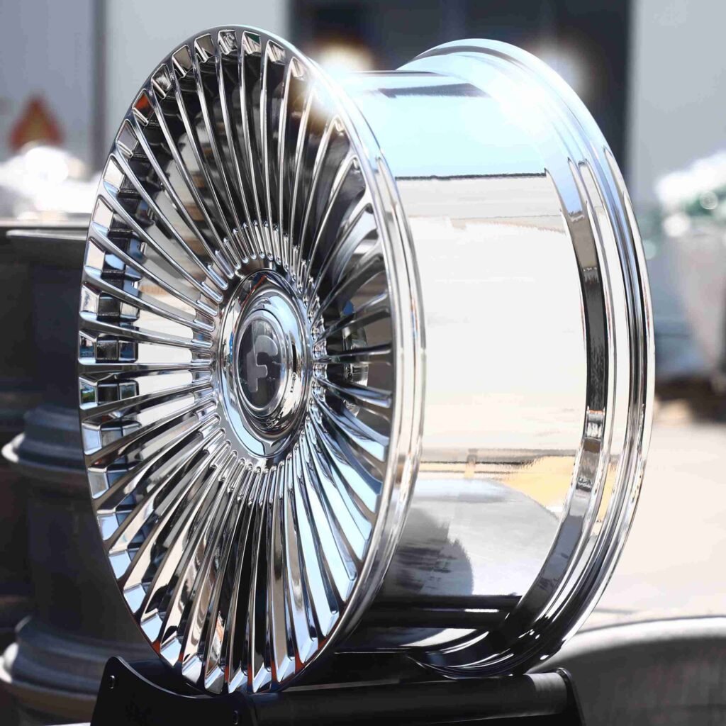 5x130 wheels – Forgiato Matte Silver, side view