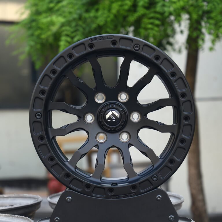 Toyota 4Runner wheels – Fuel Gloss Black 12-Spoke Beadlock, front view