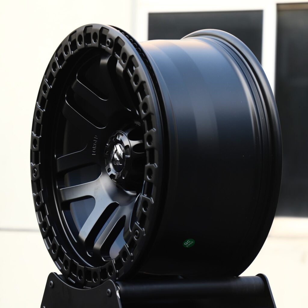 6x139.7 wheels – Fuel Gloss Black Beadlock, side view