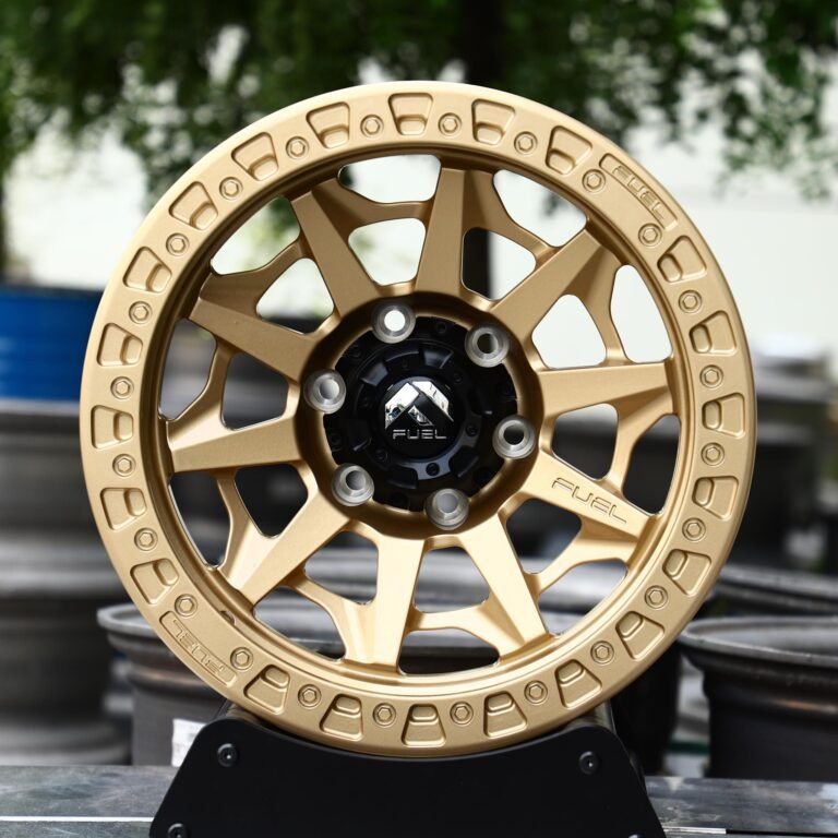 Toyota 4Runner wheels – Fuel Gold Exposed Bolt Detail Double Ring Lip, front view