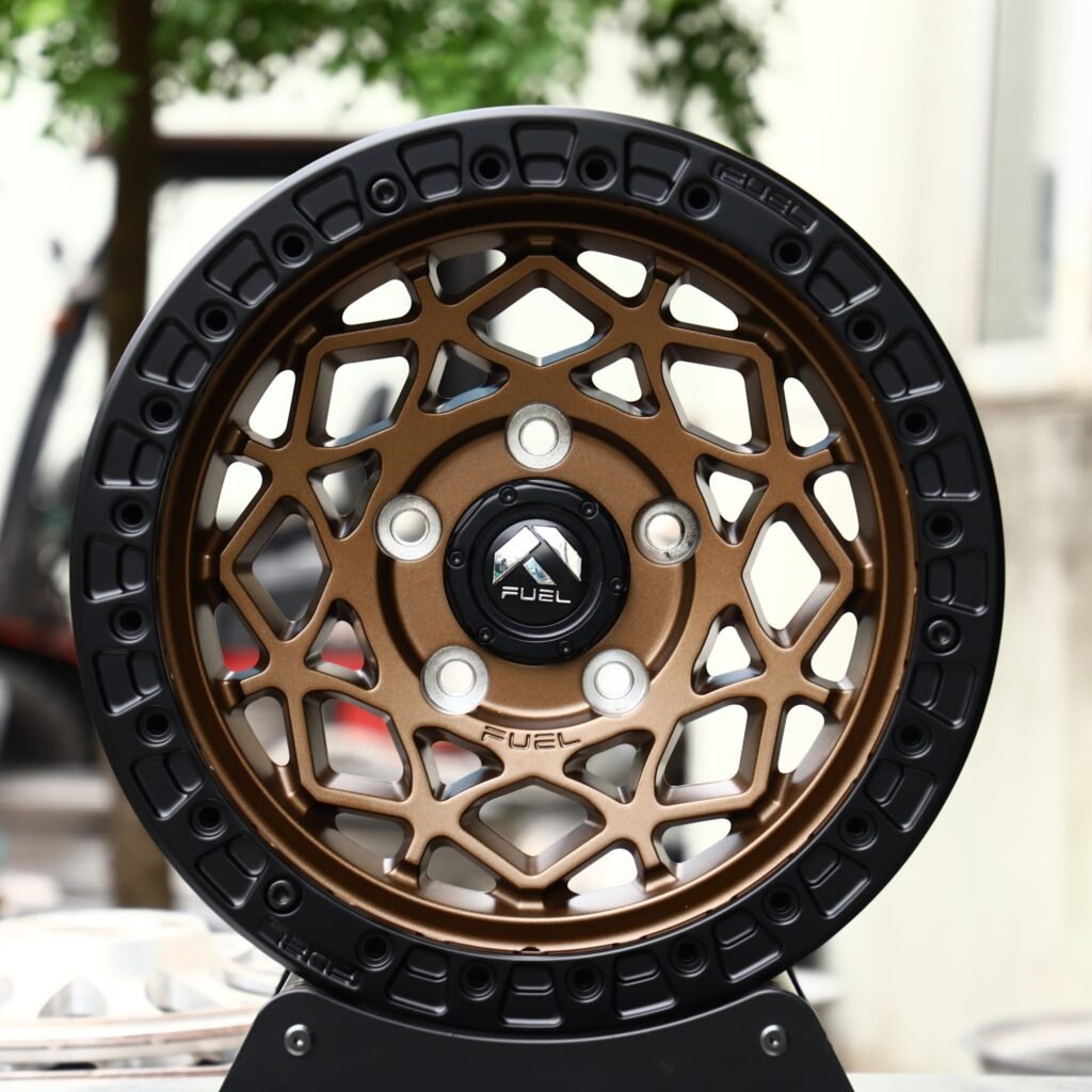 Jeep Wrangler wheels – Fuel Offroad Bronze Cut-Out Beadlock, front view