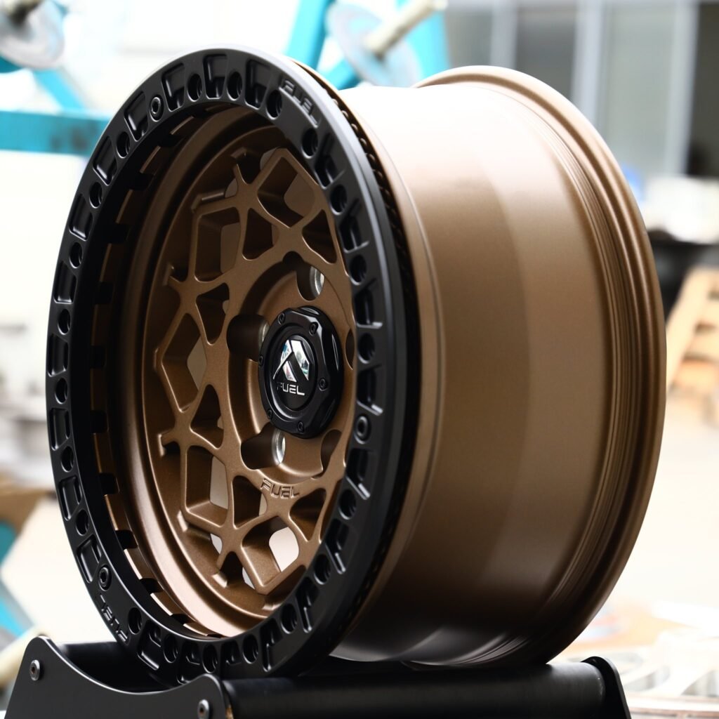 Toyota Land Cruiser wheels – Fuel Offroad Bronze Cut-Out Beadlock, angled view