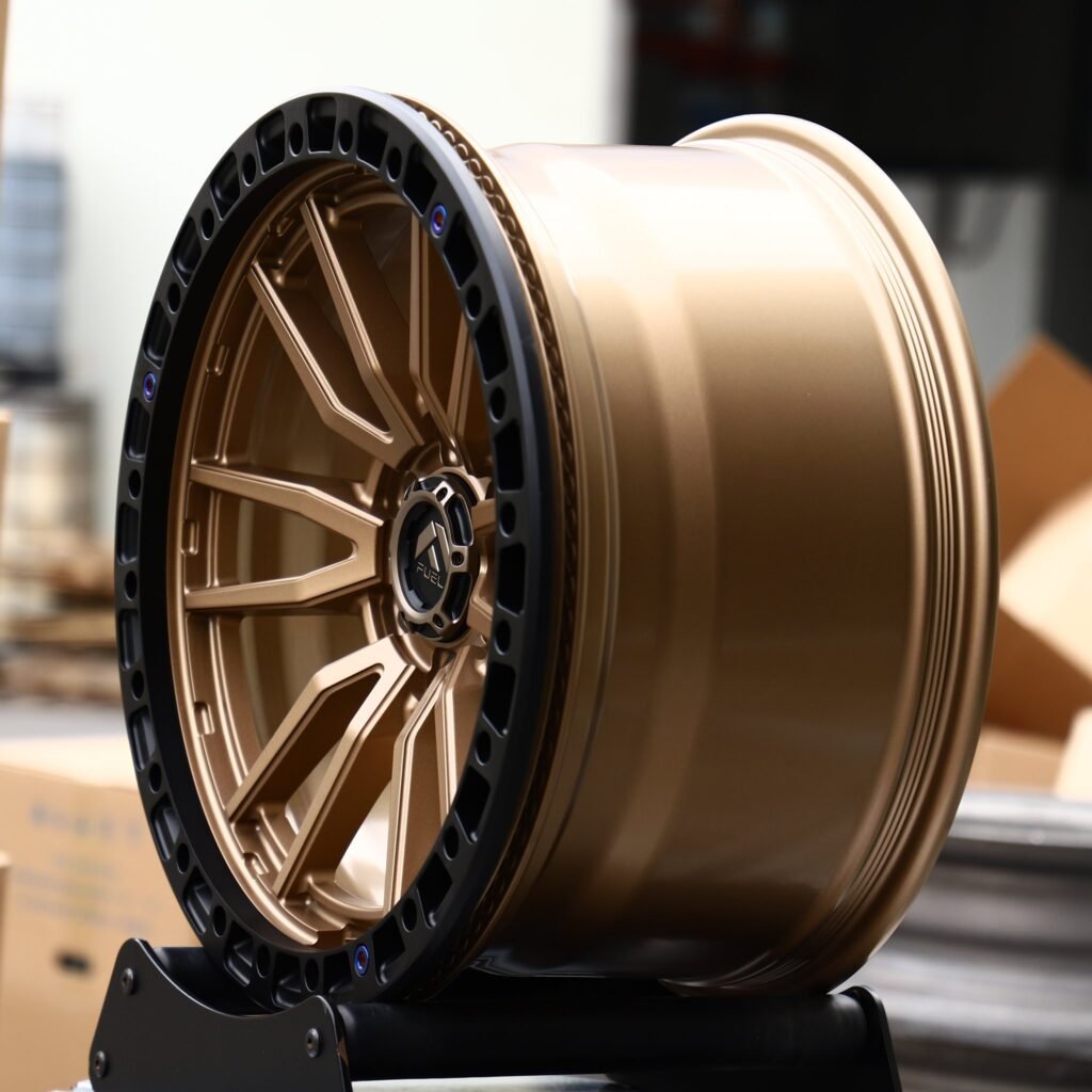 6x135 wheels – Fuel Offroad Bronze / Gloss Black Beadlock, side view