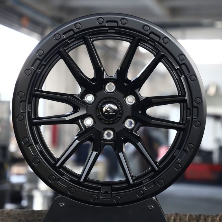 Ford F-150 wheels – Fuel Offroad Matte Black Exposed Bolt Detail, front view