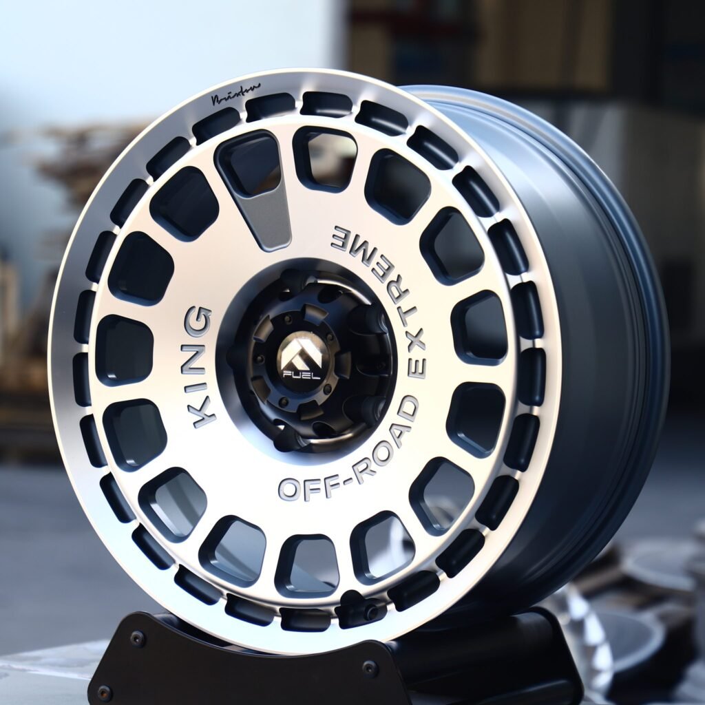 Toyota Land Cruiser wheels – Fuel Offroad Matte Black Full-Face Machined Face, angled view