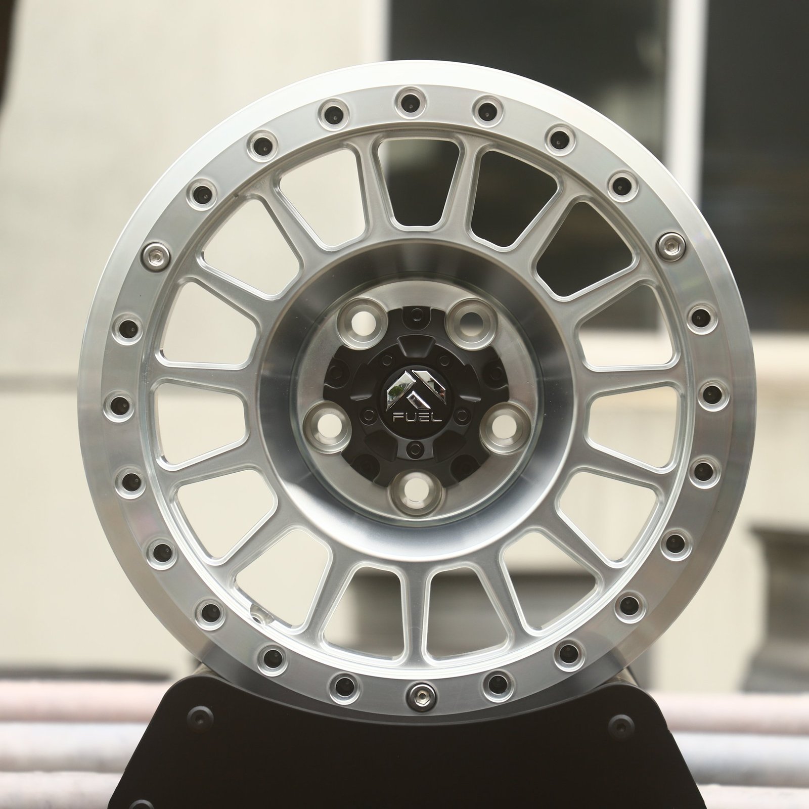 Toyota 4Runner wheels – Fuel Silver Custom Beadlock, front view