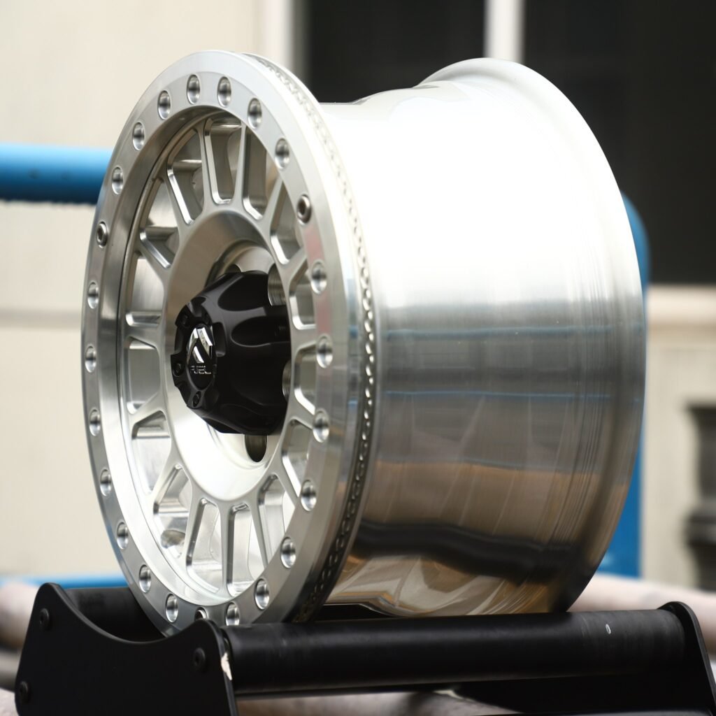 6x139.7 wheels – Fuel Silver Custom Beadlock, side view